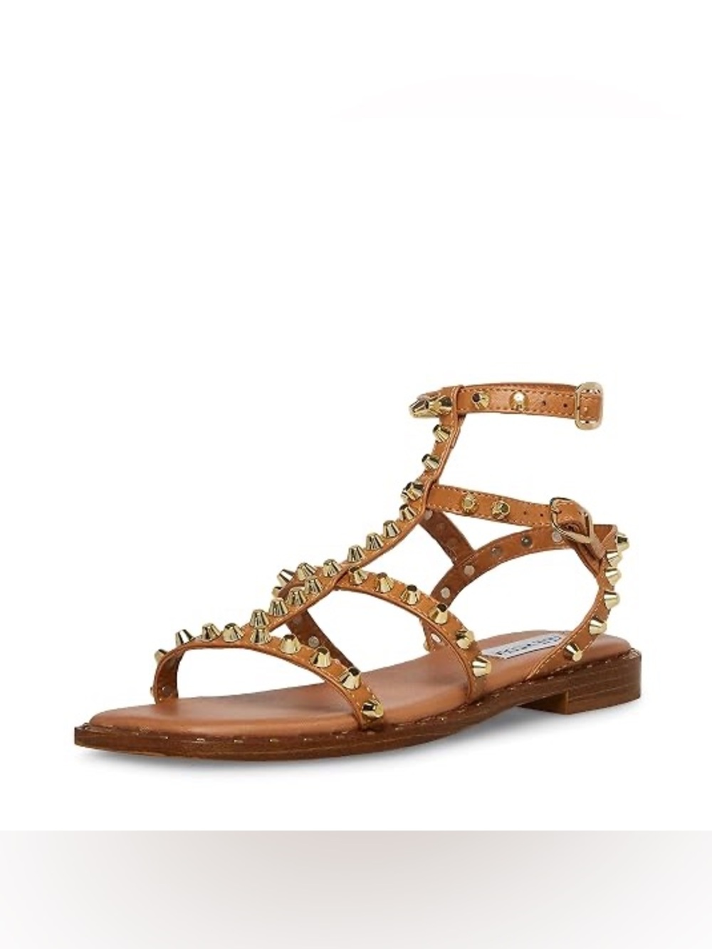 Excellent Condition-Steve Madden Wmns Gladiator Sunnie Sandal Sz.9.5 Tan/Gold
